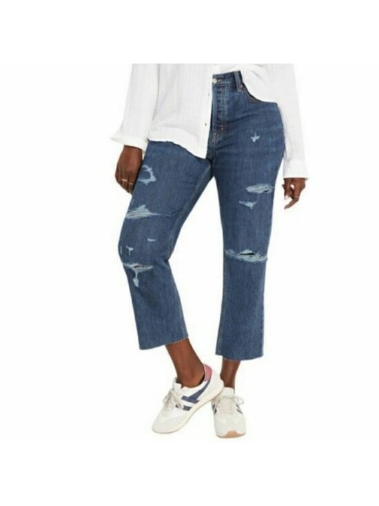 Old Navy Denim - Old Navy High Rise Slouchy Straight Leg Distressed Ankle Jeans Women's Size 2